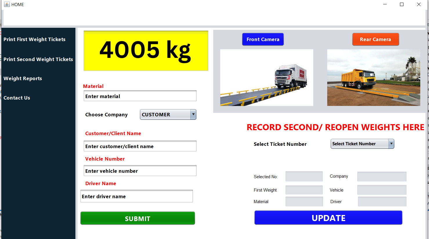 Remote Weighbridge App Camera Integrated