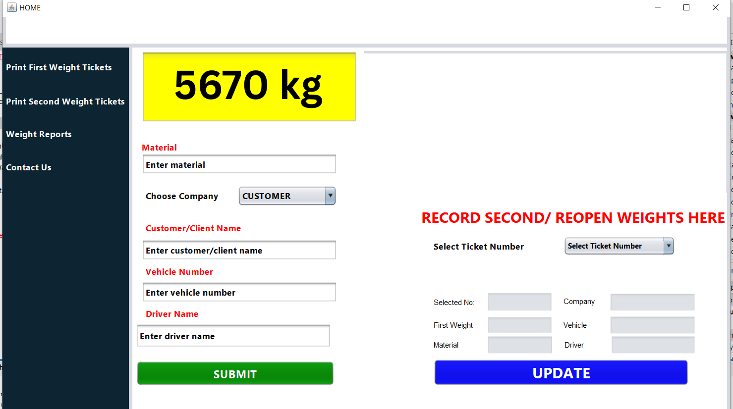 Weighbridge App Remote Database