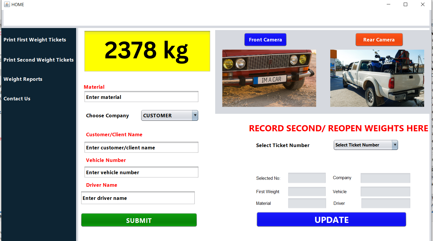 Weighbridge Software With Camera And PC Based Database